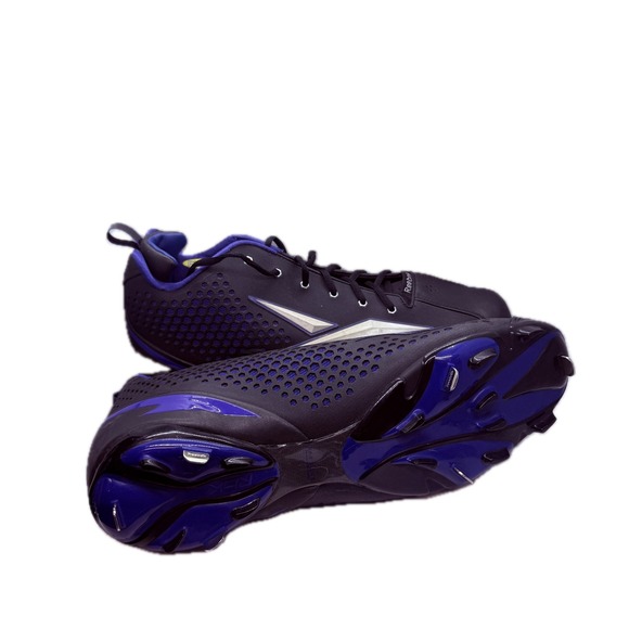 Reebok NFL Football Cleats Black Royal Blue Silver Men Size 16 Rare - Picture 6 of 7